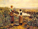 Daniel Ridgway Knight Picking Flowers painting